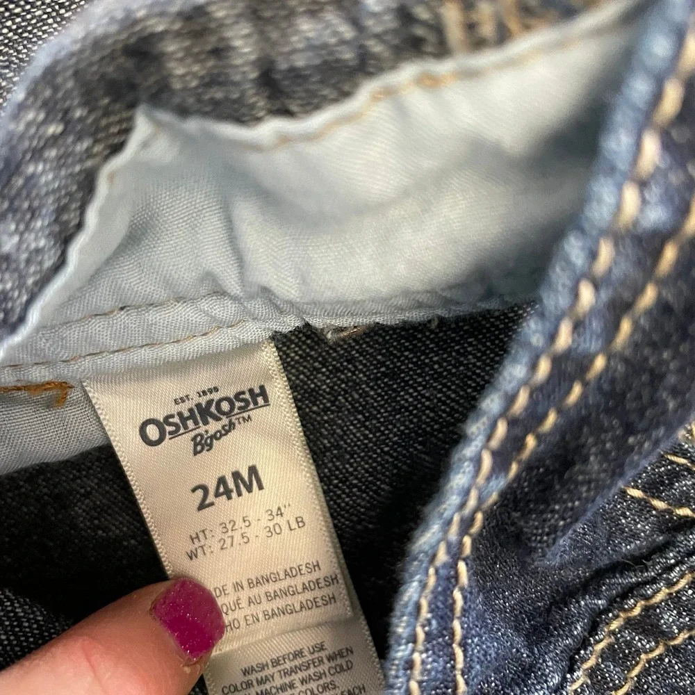 Boys‎ OshKosh B'Gosh baby denim overalls shortalls 24 months